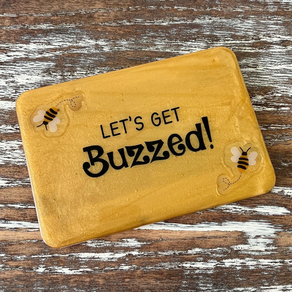 Let's Get Buzzed Cutting Board Resin Wood Cutting Board Charcuterie Board Cheese